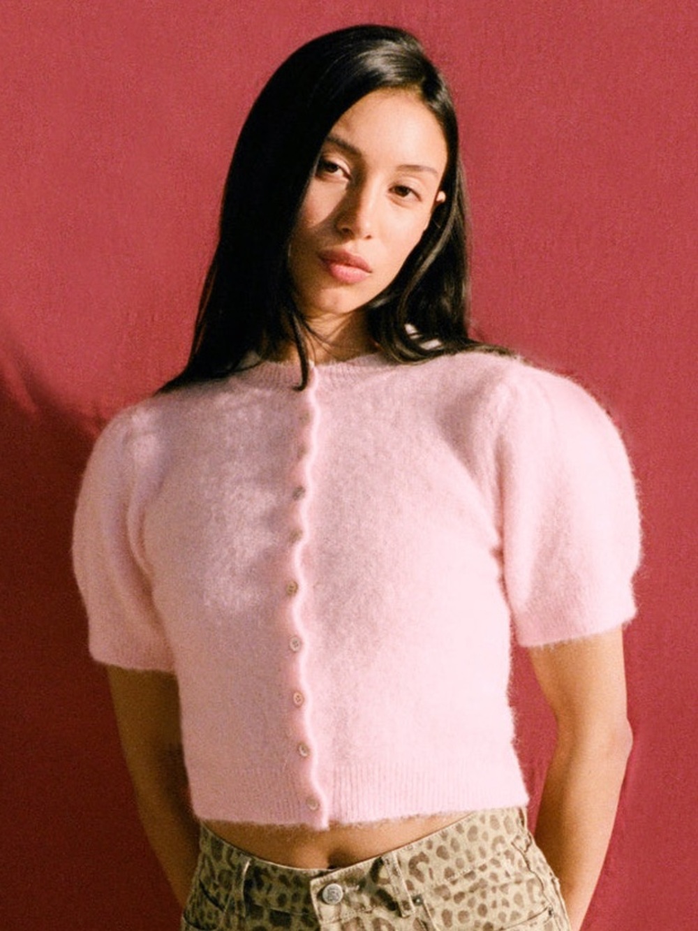 Rouje ABELINA Cardigan in Pale Pink FR: 36 US: 4 - Picture 1 of 13